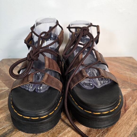 Dr. Martens Nartilla Gladiator Sandals US 10 Women’s Brown Leather Platform - Picture 2 of 10